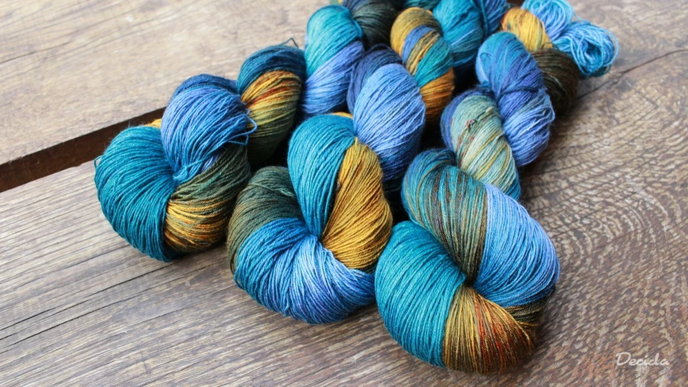 "Zlato v řece"  Merino/hedvábí 2mm