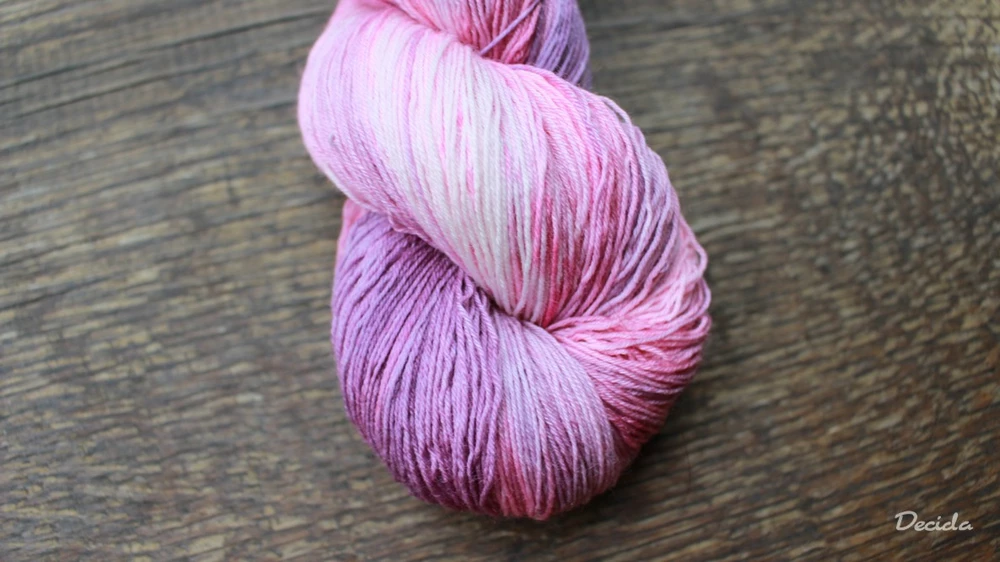 "Fialová, růžová"  Merino/hedvábí 2mm