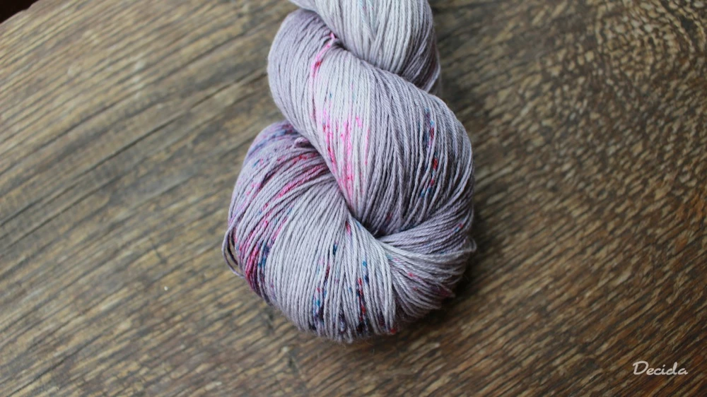 "Šedá probarvená"  Merino/hedvábí 2mm