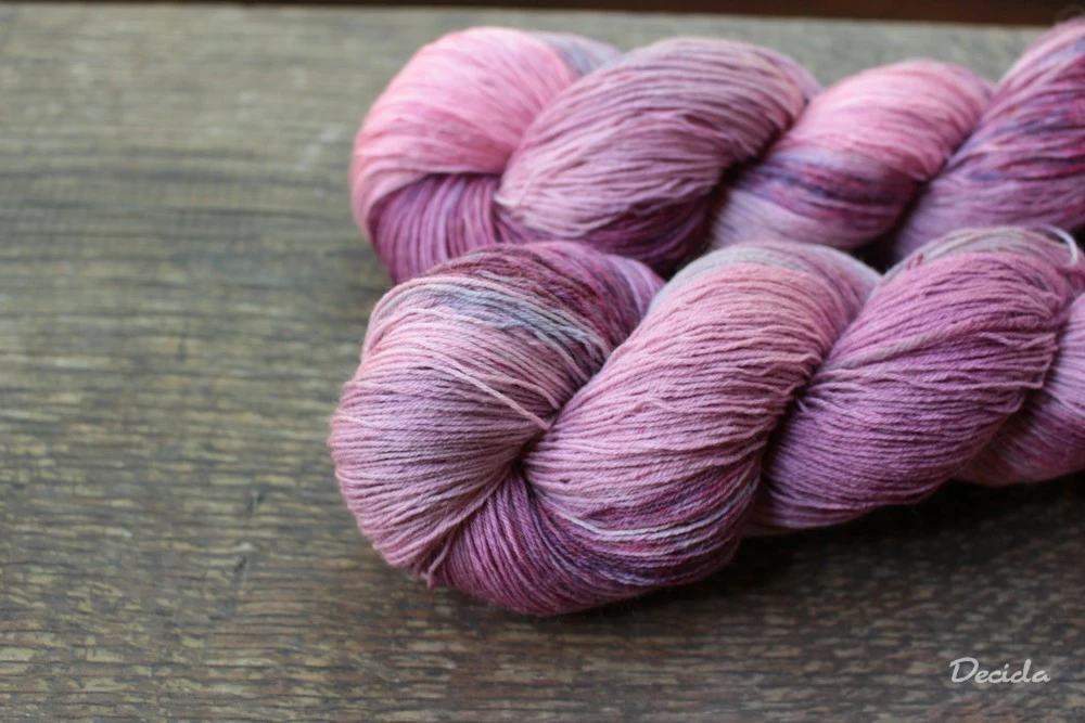 "Růžový kvítek" merino/hedvábí 2mm