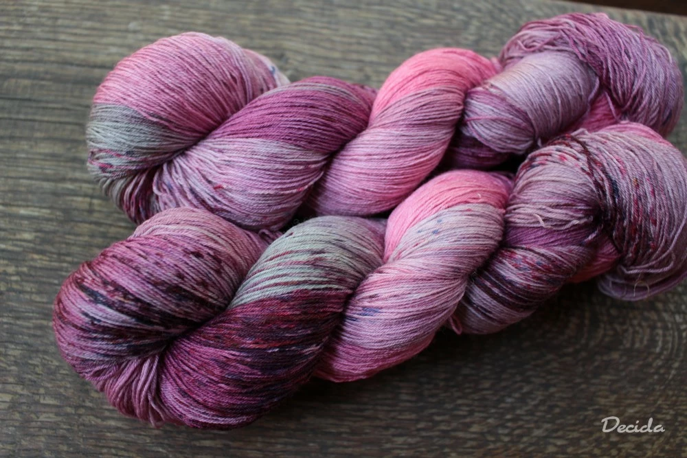 "Růžový kvítek 2" merino/hedvábí 2mm