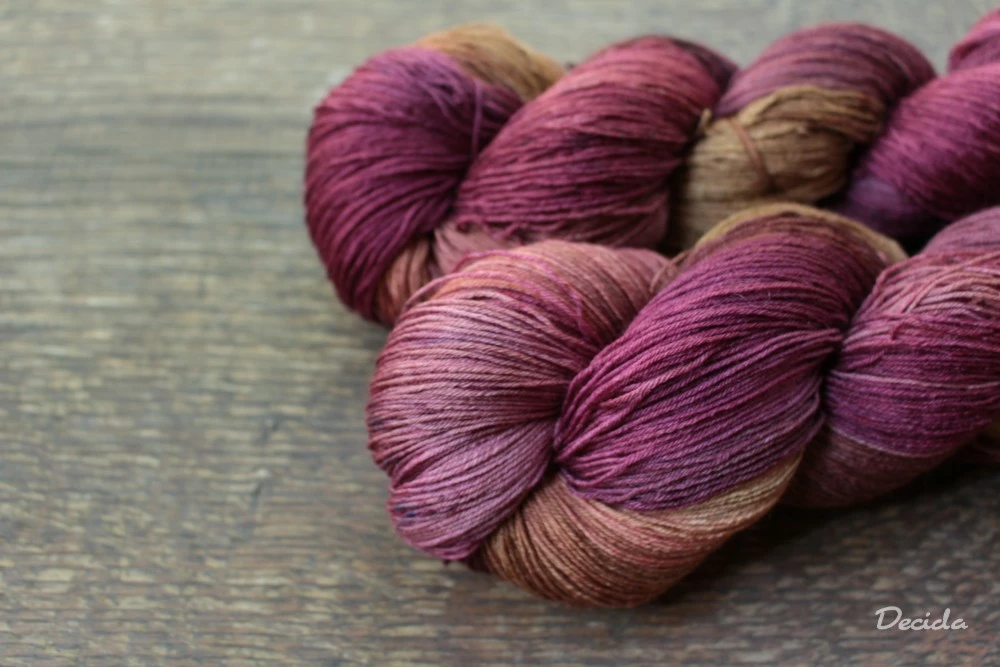"Karamelový dezert 1" merino/hedvábí 2mm