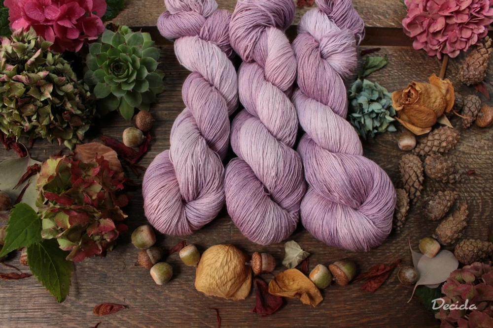 "Něžná fialková" merino/hedvábí 2mm