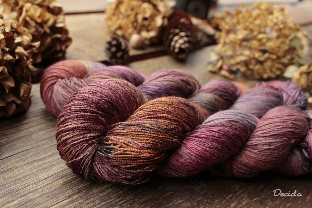 "Čokoládovokaramelový dezert" merino/hedvábí 2mm