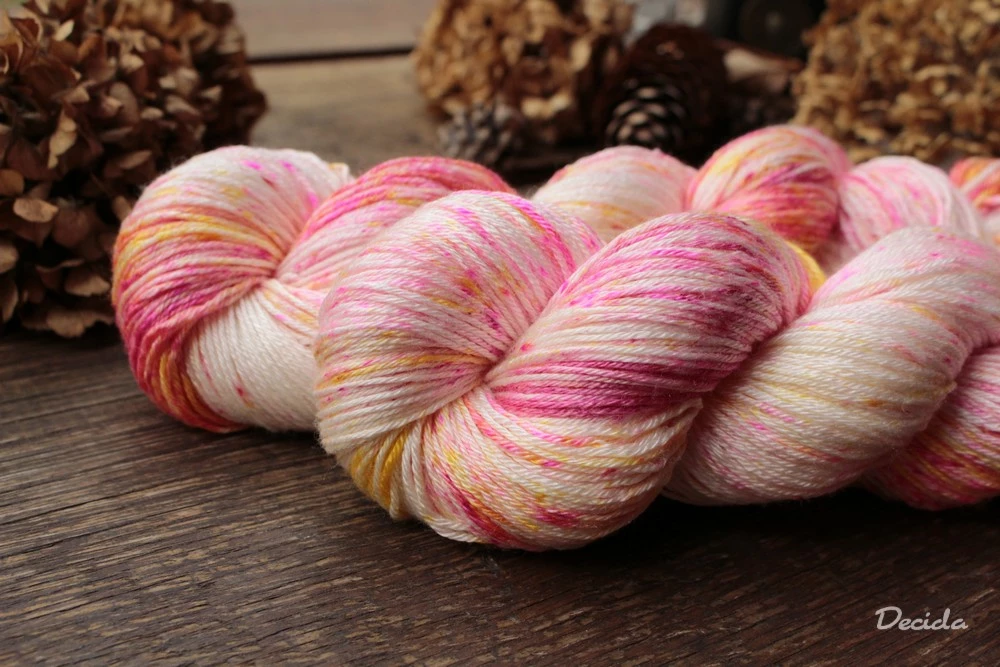 "Sluneční paprsky" - merino/hedvábí 50/50