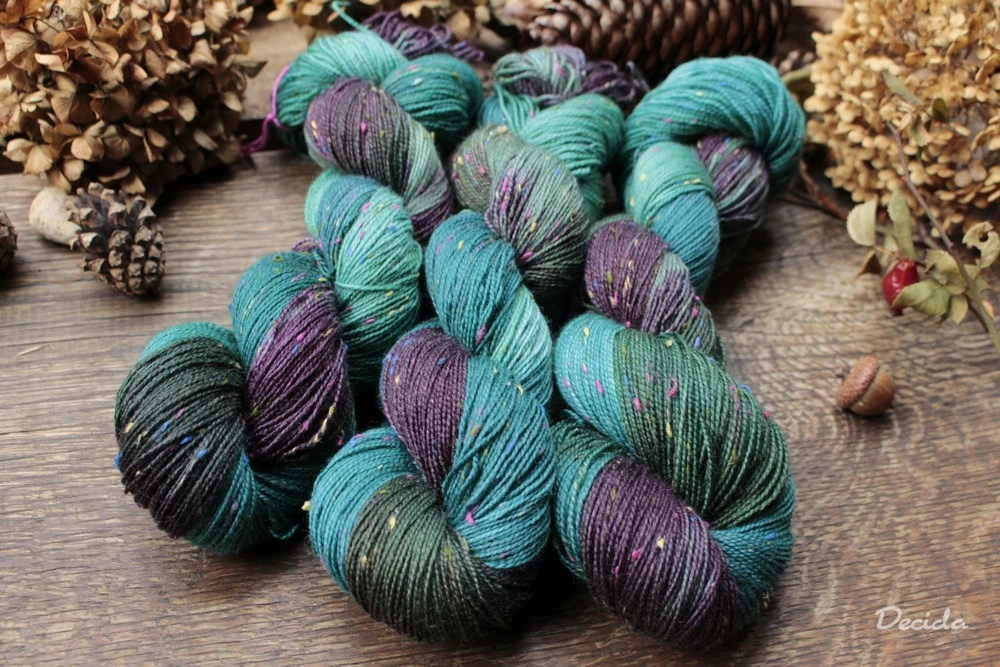 "Lilek v zeleni" - merino a Donegal neps