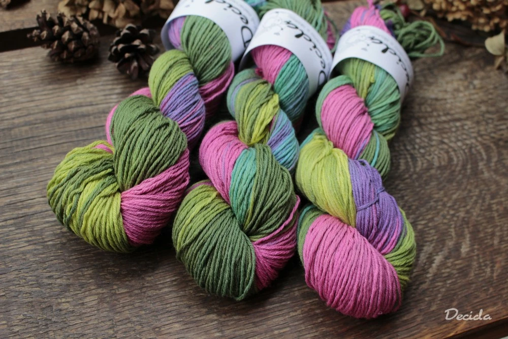 "Procházka zahradou - tmavší" Merino/hedvábí 4mm