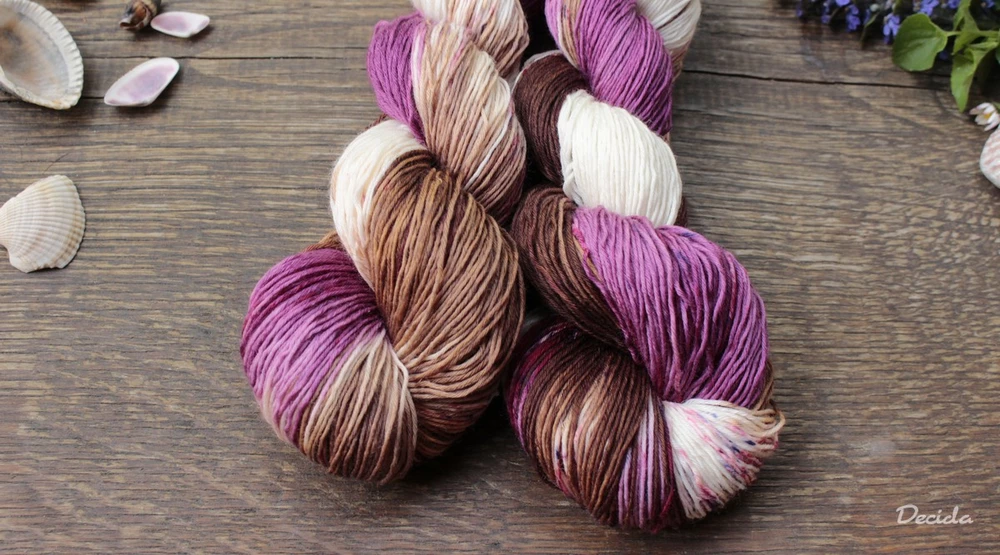 "Burgundy a smetana" - extra MERINO se sw 3mm