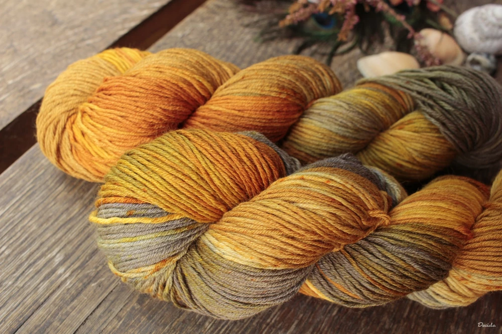 "Vzácné koření 2 - tmavší" Merino/hedvábí 4mm