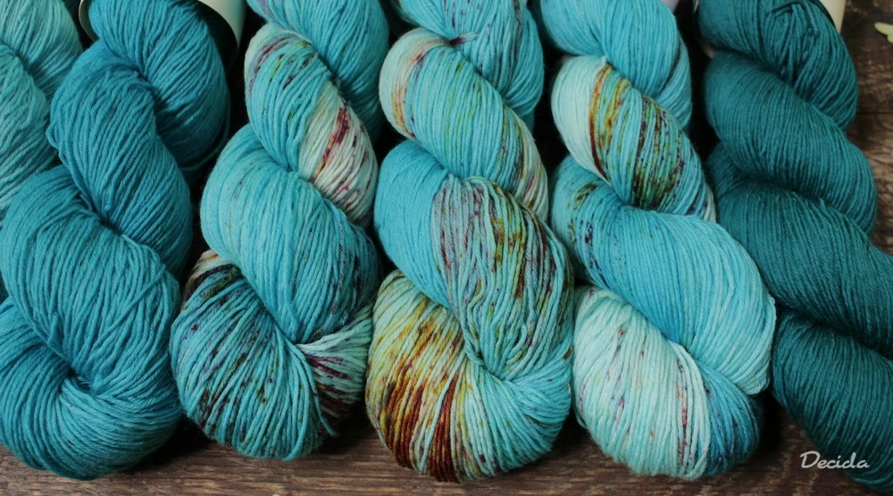 "Probarvený tyrkys" extra MERINO se sw 3mm