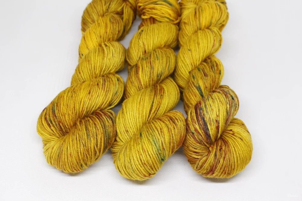 "Mustard seeds" Merino/hedvábí 4mm