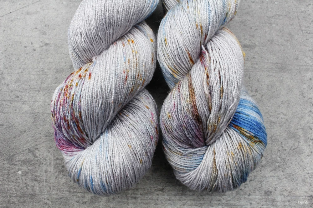 "Šedá ofrkaná" merino/hedvábí 2mm