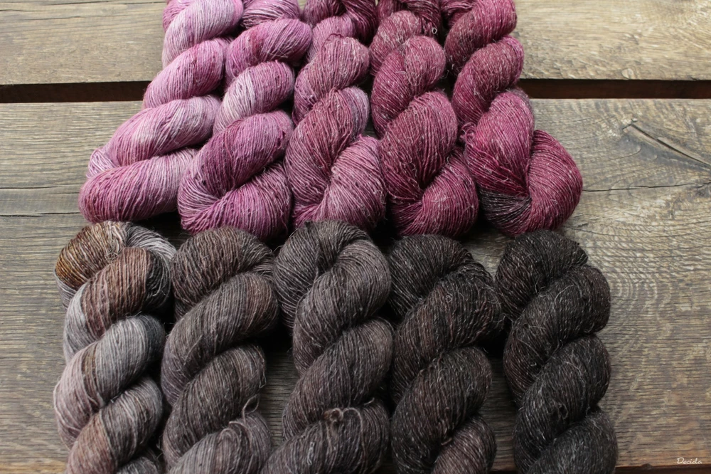 "Brown Fade" - 500g Single 90% Merino/10% Len 366m
