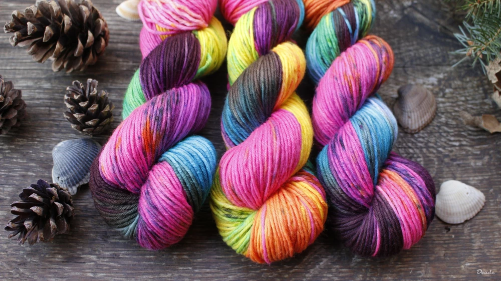 "Neon chocolate" - Merino sw/polyamid 4,5mm