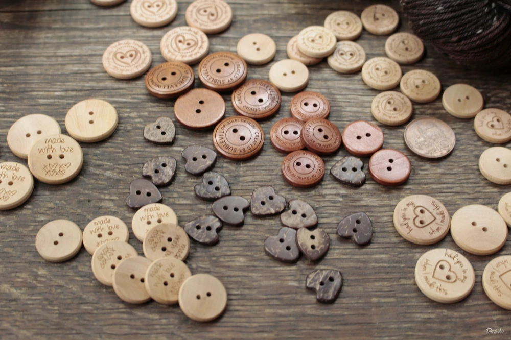 Dřevěné knoflíky Had you in my heart ... 25mm