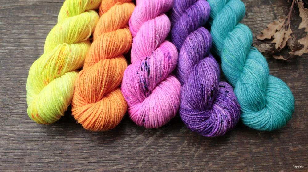 Set "Neon"- 5x 50g merino sw 400m/100g