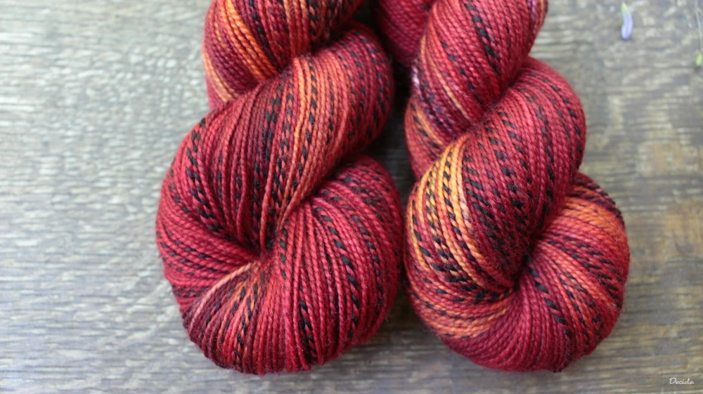 "Ohnivá" - ZEBRA Merino sw/nylon 365m/100g