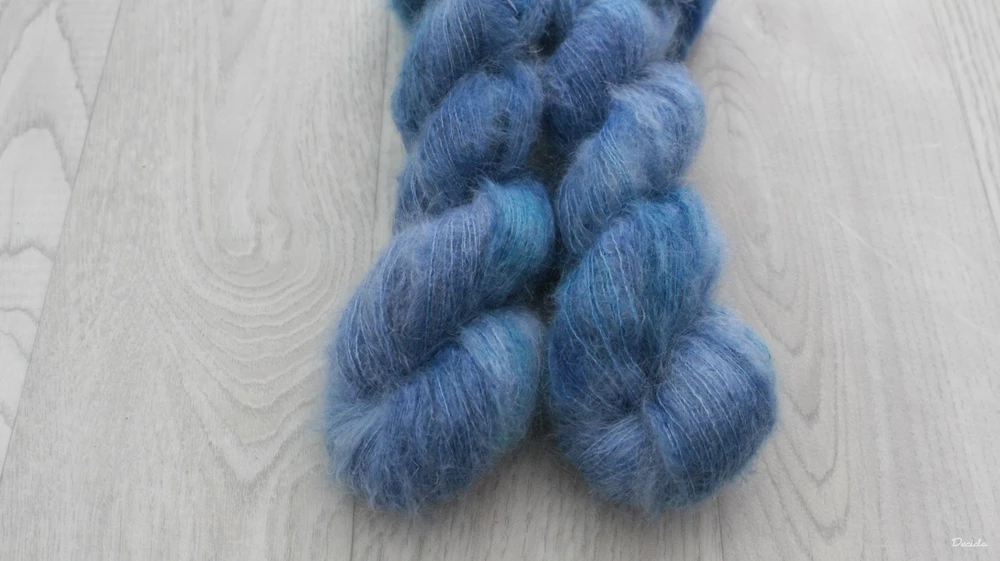 "Blueee" - 72%mohér/28%hedvábí 50g