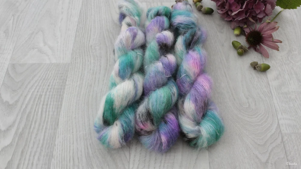 "Dešťová víla" - 72%mohér/28%hedvábí 50g 