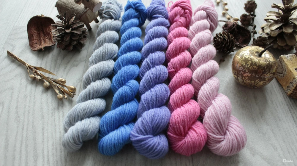 "Minis set 2" 5x20g - EXTRA Merino sw/polyamid 365m/100g