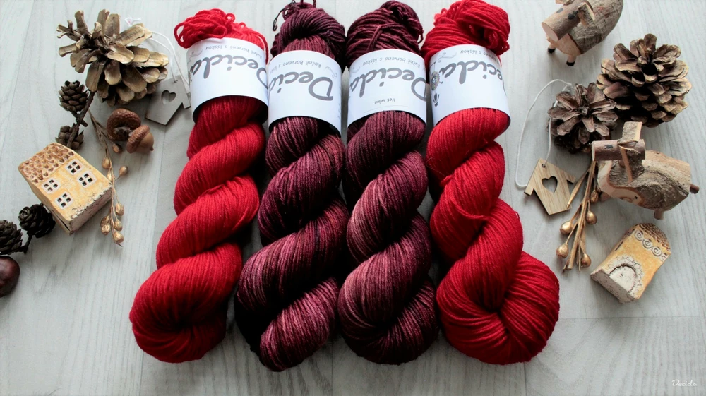 "Hot wine" - extra MERINO se sw 4mm