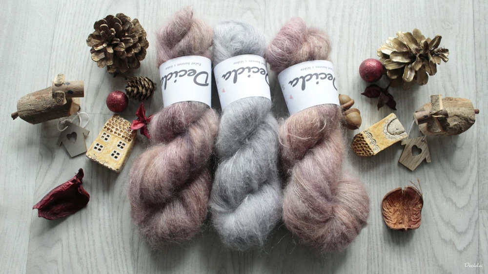 "Grey" - NOVINKA 75%mohér/25%hedvábí 50g 