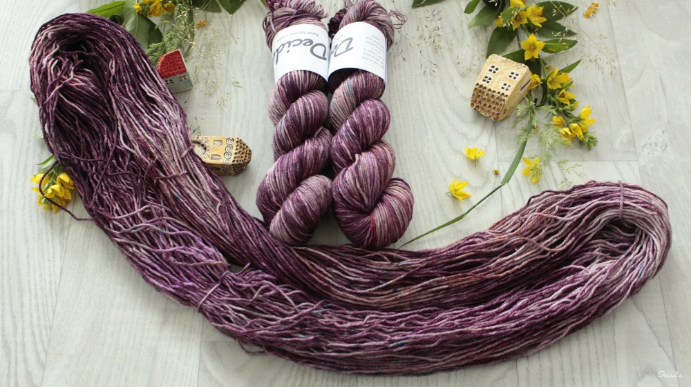 "Burgundy Summer" Merino/hedvábí 4mm 