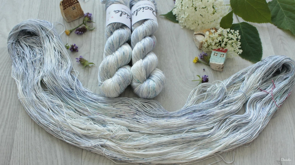 "Blue Snow" 100% pravé hedvábí 400m