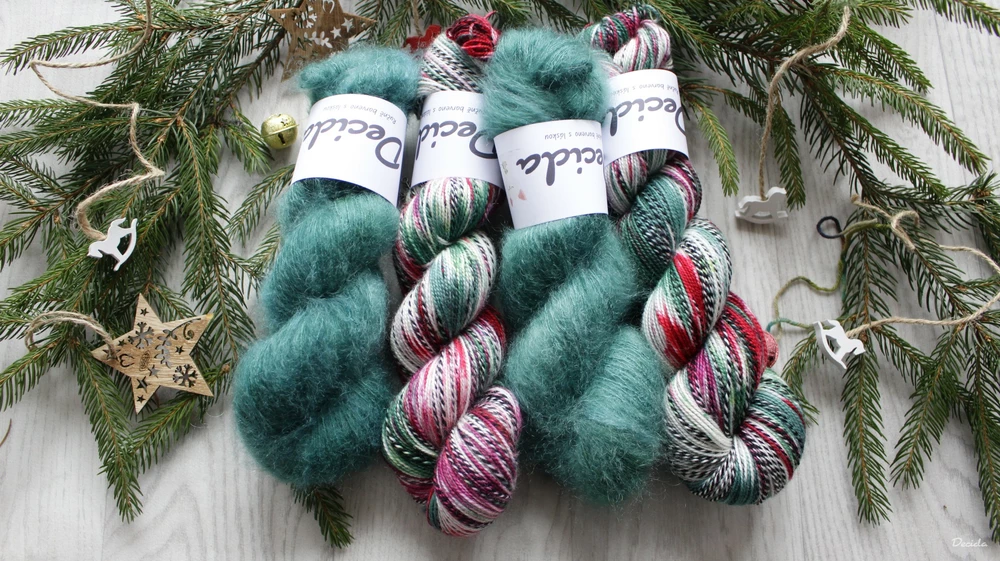 "Vánoční girlanda 3" - ZEBRA Merino sw/nylon 400m/100g