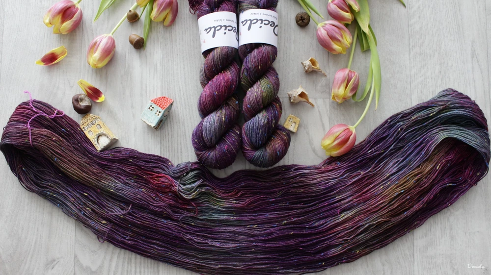 "Angara" -  85% merino sw a 15% donegal nopky barevné