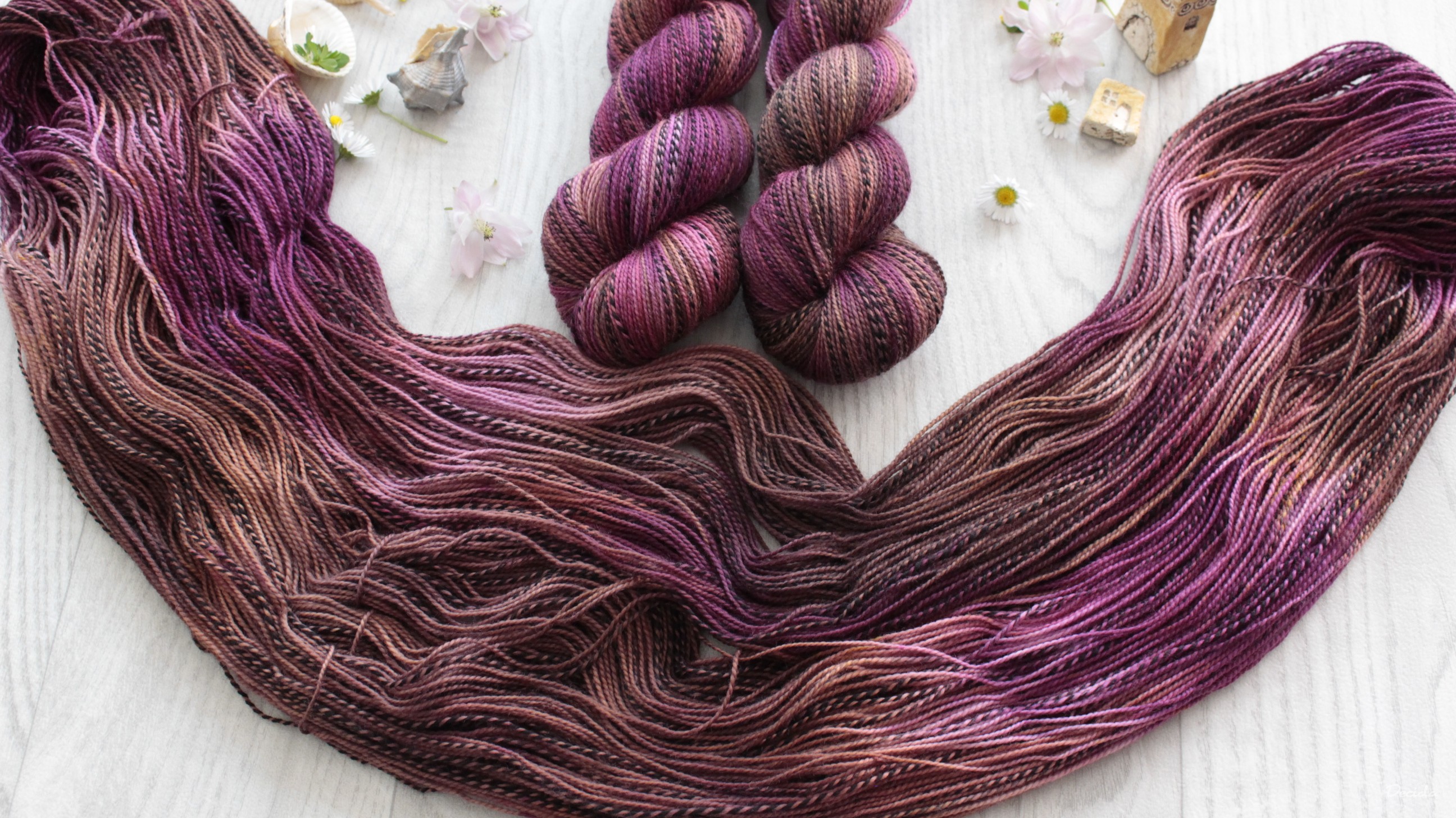 "Čokoláda s višněmi" - ZEBRA Merino sw/nylon 400m/100g