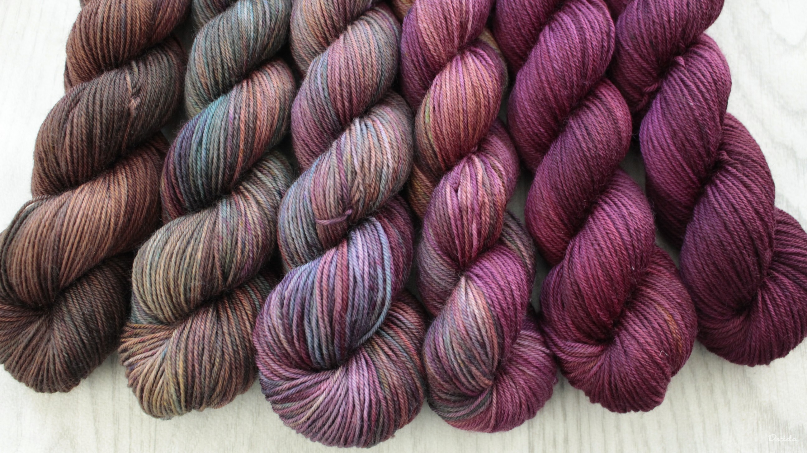 Fade set "Višně v čokoládě"- 6x 50g merino sw 400m/100g