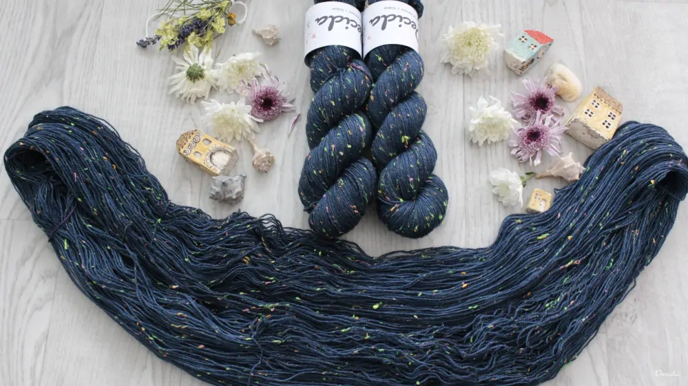 "Blue night" - merino a Donegal neps 400m