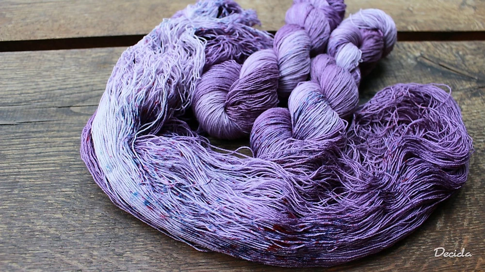 "Ve fialovém"  Merino/hedvábí 2mm