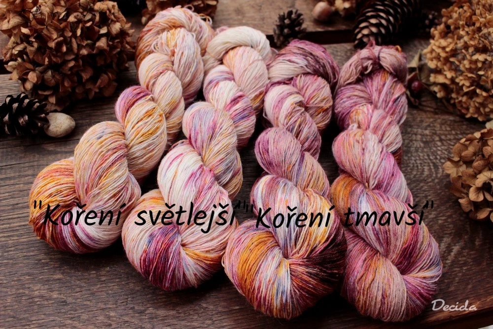 "Koření světlejší" merino/hedvábí 2mm