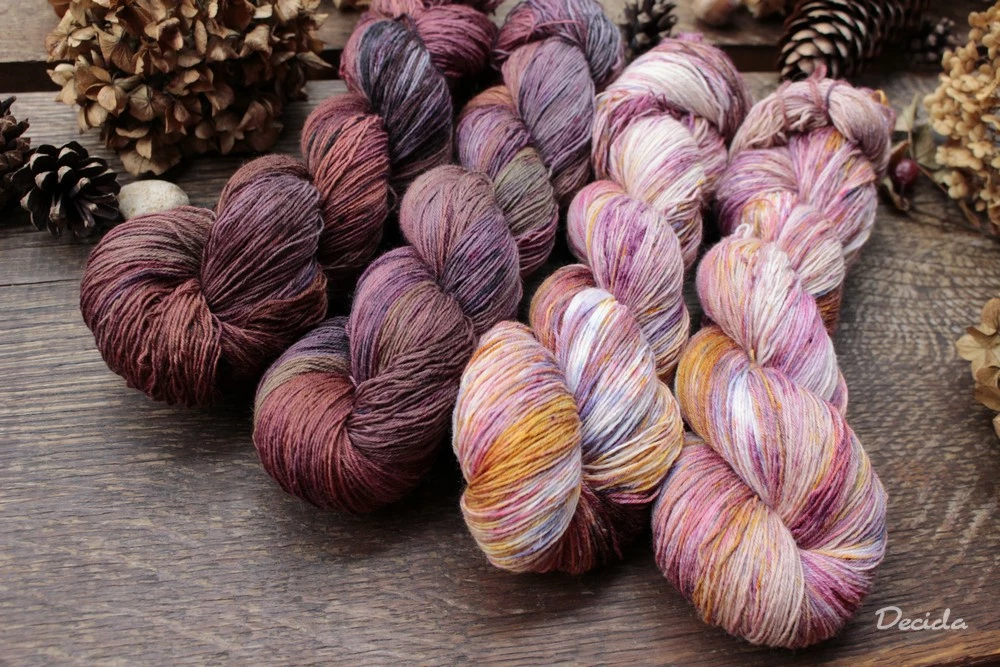 "Čokoládovokaramelový dezert" merino/hedvábí 2mm