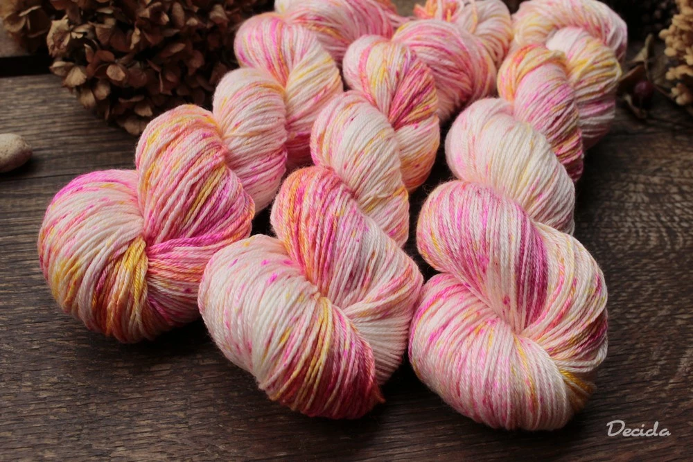 "Sluneční paprsky" - merino/hedvábí 50/50