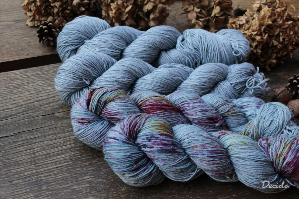 "Šedomodrá ofrkaná" extra MERINO se sw 3mm