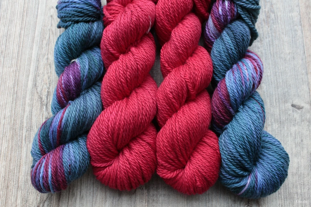 "Blue lips" Chunky merino sw 100m/100g
