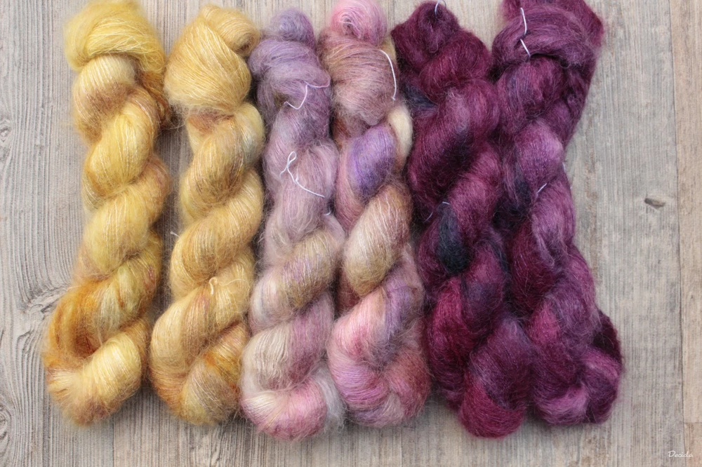 "Burgundy" - 72%mohér/28%hedvábí 50g NOVINKA