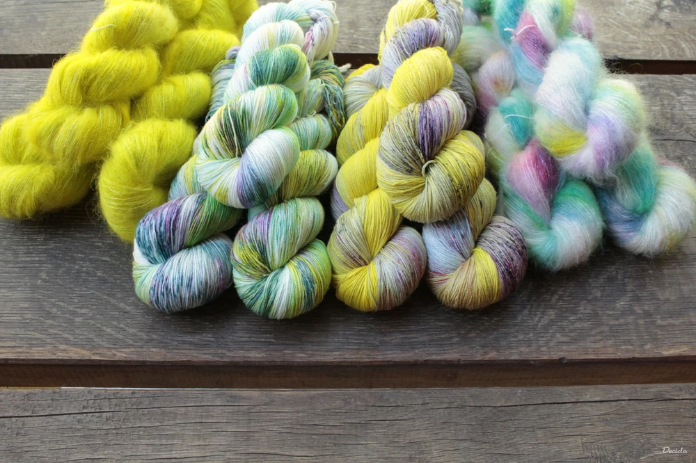 "Žlutý cirkus" merino/hedvábí 2mm