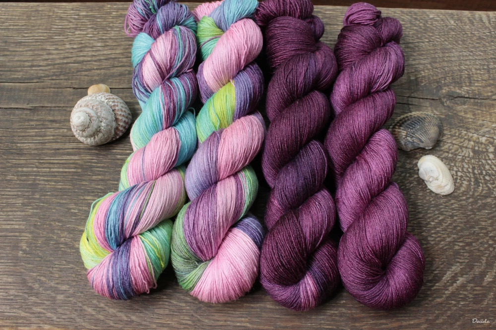 "Burgundy" merino/hedvábí 2mm