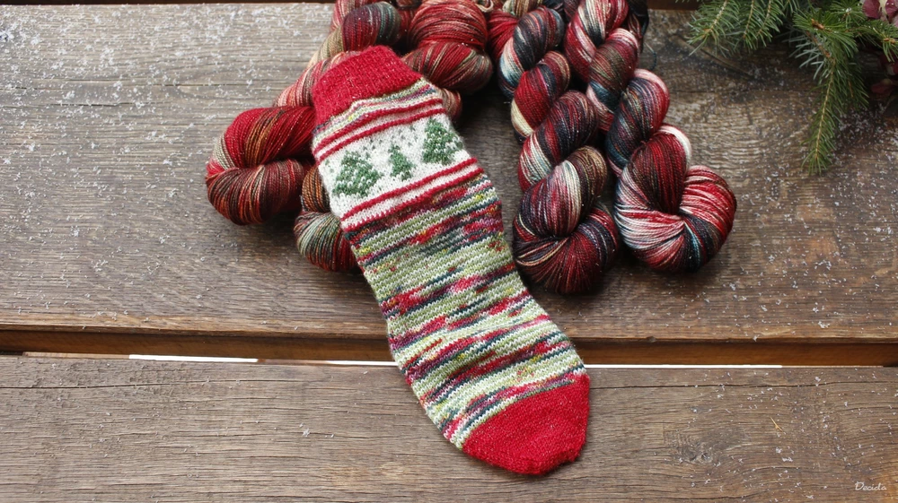 "Christmas carol" - 100g Merino sw/Nylon/Zlatá nitka 400m
