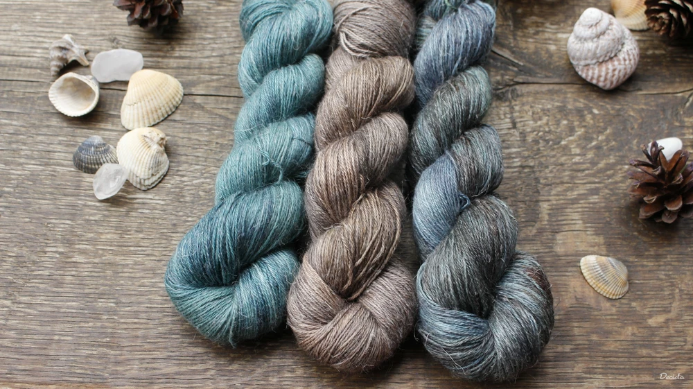 "Teal"- 50% Alpaca/25% Hedvábí/25% len 400m