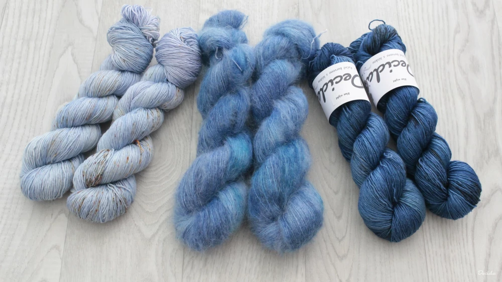 "Blueee" - 72%mohér/28%hedvábí 50g