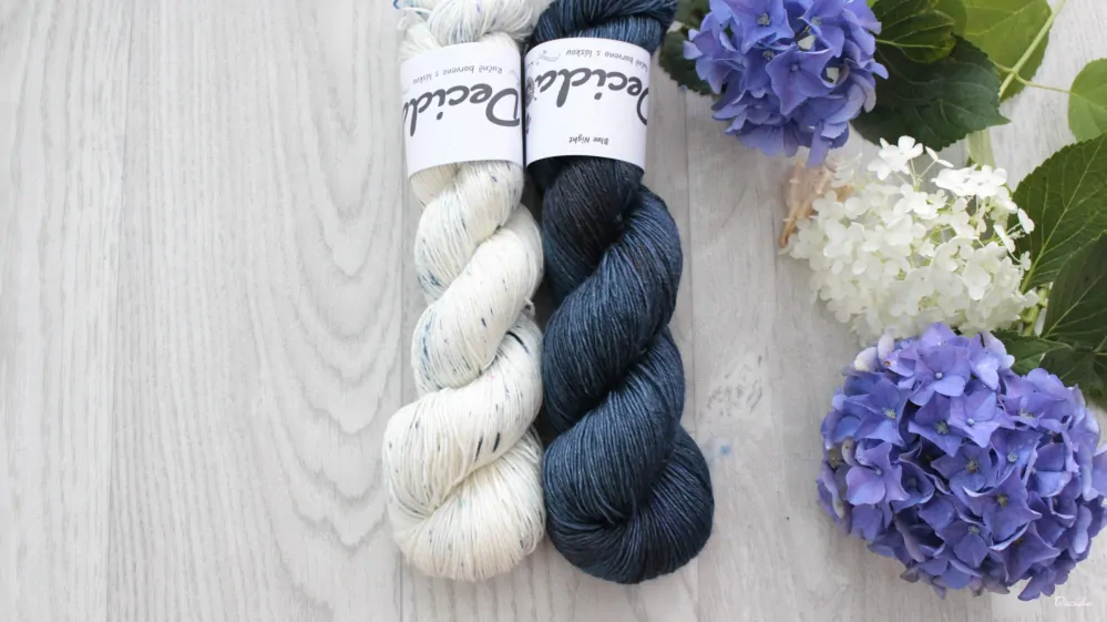 "Blue Snow" 80% merino 20% hedvábí 360m 