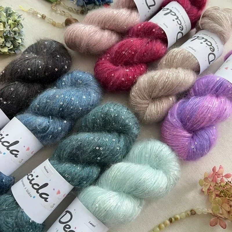 "Cadaques" - 34% superkid mohér 11% hedvábí 41% nylon 14% polyester 390m/100g