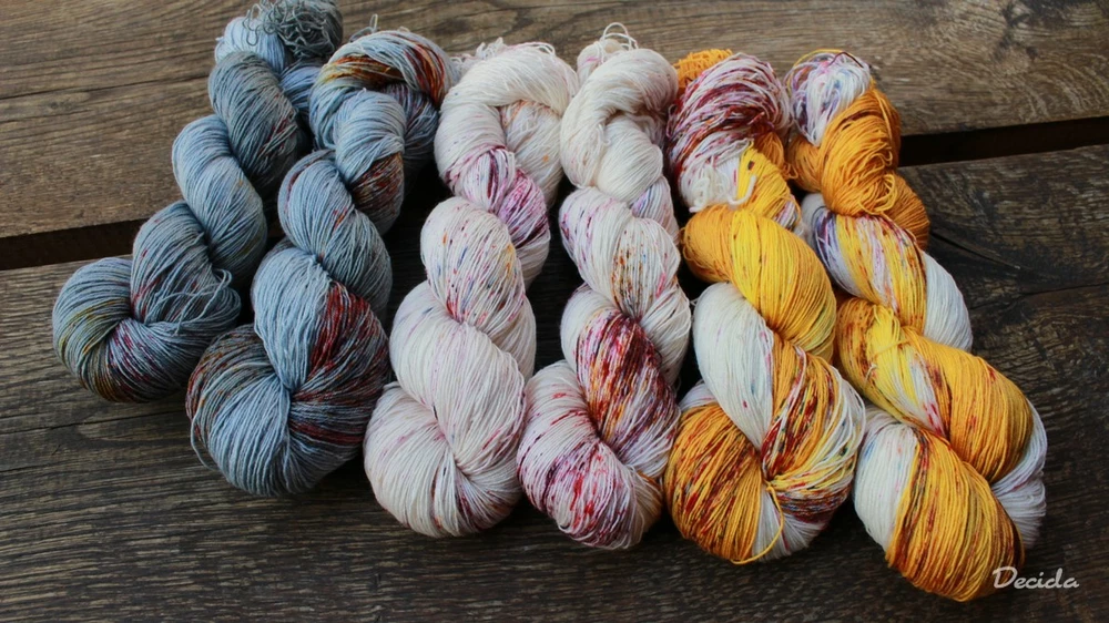 "Koření a hořčice" Merino/hedvábí 2mm