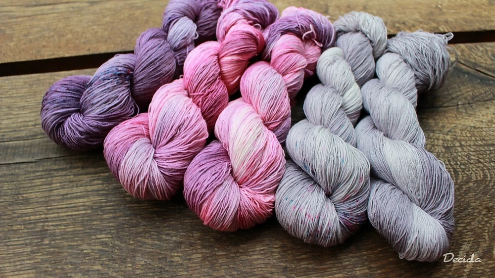 "Ve fialovém"  Merino/hedvábí 2mm