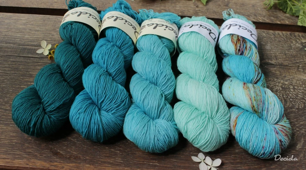 "Probarvený tyrkys" extra MERINO se sw 3mm